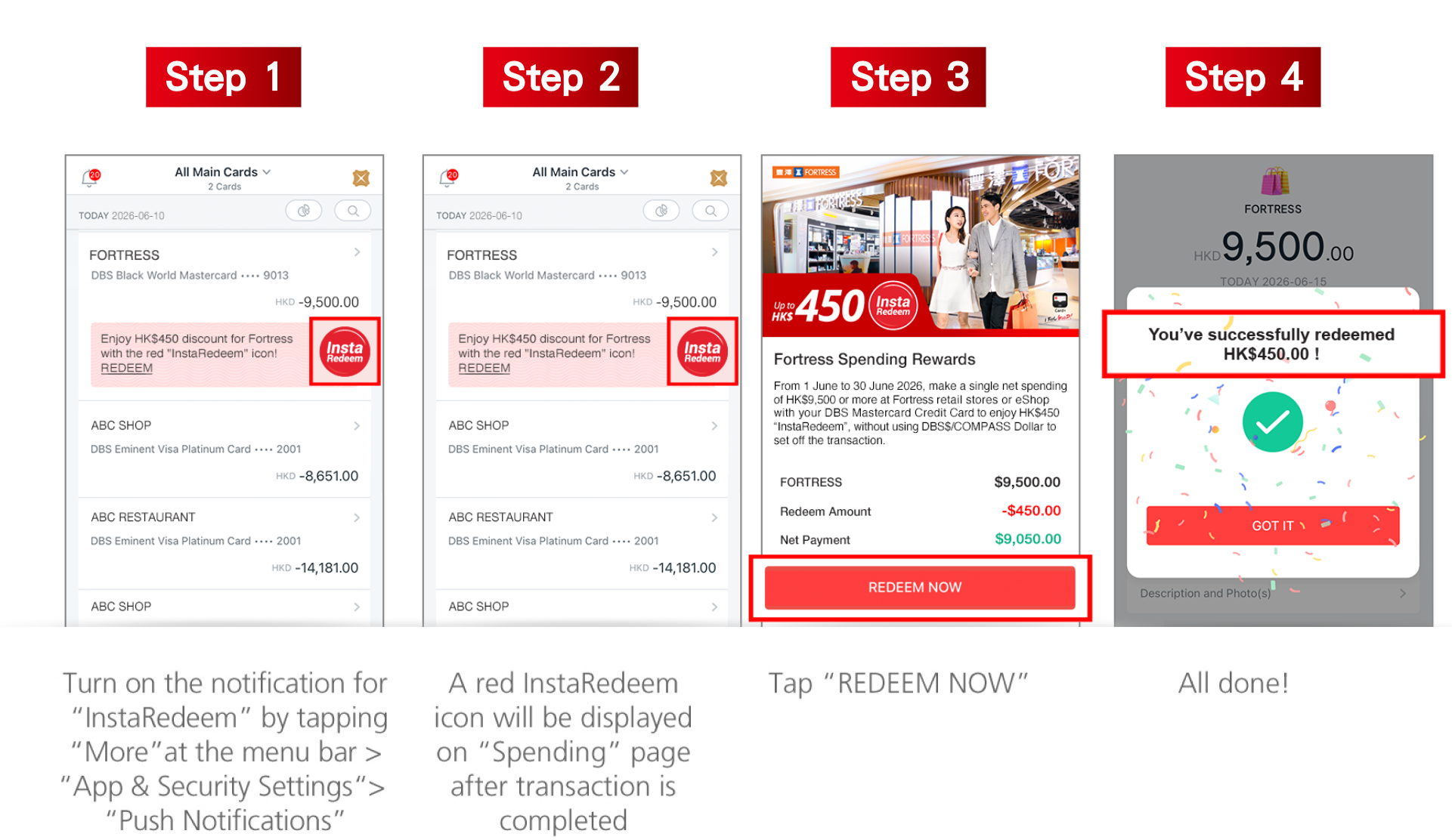 InstaRedeem Procedure